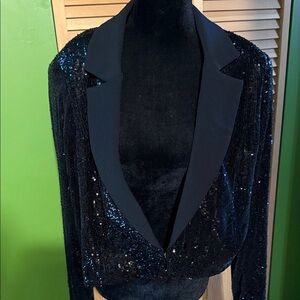 Express Black Sequin Blazer